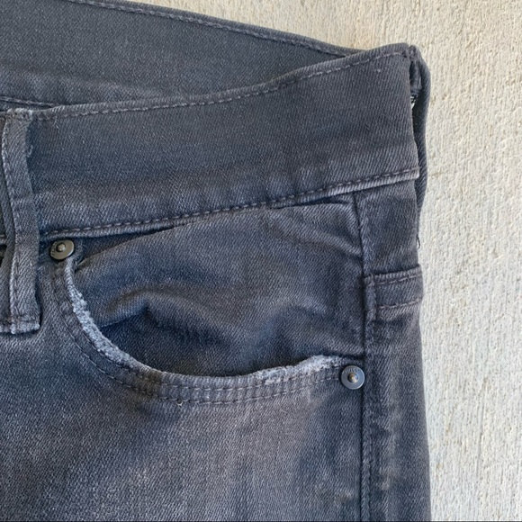 MOTHER Stunner Zip Ankle Step Fray Black Not Guilty Raw Hem High Rise Skinny - Picture 6 of 12